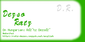 dezso ratz business card